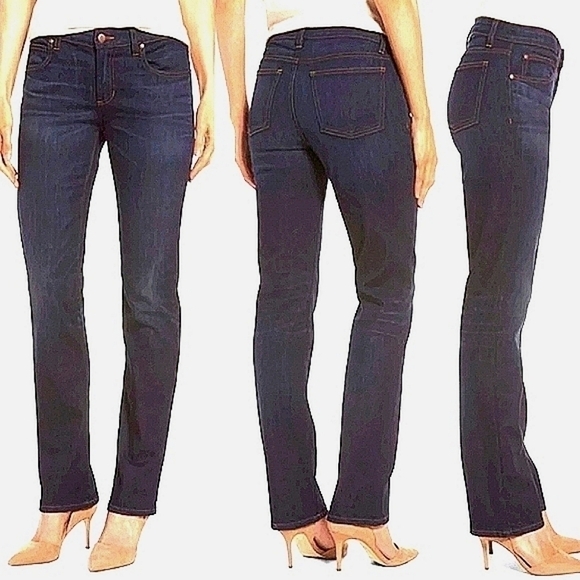 Eileen Fisher Organic Cotton Mid- Rise Straight Leg Jeans - Picture 2 of 5